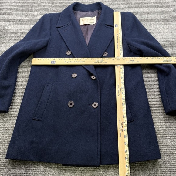 Vintage Pendleton Pea Coat Women's Size 12 Navy Virgin Wool Double Breasted USA - Picture 9 of 10